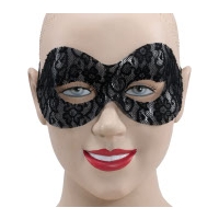 Fancy Dress - Black Lace Domino Mask