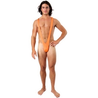 fancy dress borat mankini thong swimsuit luminous orange