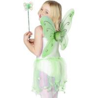 fancy dress child green butterfly wings wand
