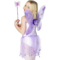 fancy dress child purple butterfly wings wand