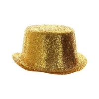 fancy dress gold glitter top hat