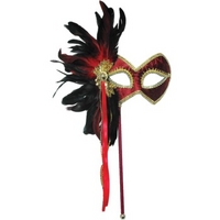 Fancy Dress - Red & Gold Masquerade Mask