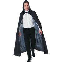 Fancy Dress - BLACK Full Length Hooded Cape (Unisex)