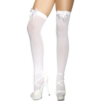 Fancy Dress - White Stockings With Bow