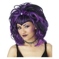 fancy dress evil sorceress wig blackpurple