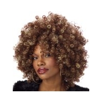 fancy dress brown afro wig fine foxy fro