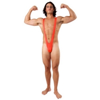 fancy dress borat mankini thong swimsuit bright red