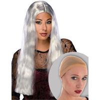 fancy dress grey spell caster wig wig cap kit