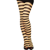 Fancy Dress - Orange And Black Striped Tights