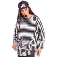 Fancy Dress - Striped Pirate Shirt (Black & White)