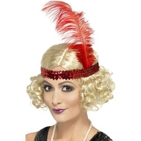 fancy dress blonde flapper wig with headband