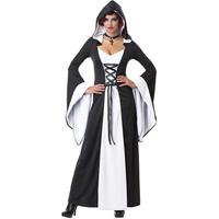 Fancy Dress - Deluxe Halloween Hooded Robe WHITE