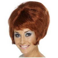 fancy dress 60s beehive wig auburn