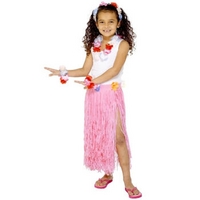 fancy dress child pink hawaiian skirt