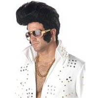 fancy dress rock n roll black wig