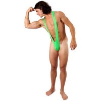 fancy dress borat mankini thong swimsuit luminous green