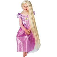 fancy dress child disney rapunzel glow in dark wig
