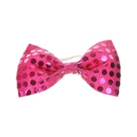 fancy dress pink sequin bow tie