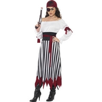 Fancy Dress - Stripy Female Pirate Costume