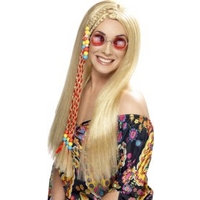fancy dress hippie blonde wig