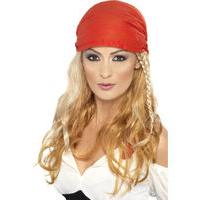 fancy dress blonde pirate wig with bandana