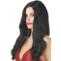 Fancy Dress - Silver Screen Sinsation Black Wig