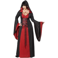 Fancy Dress - Women\'s Deluxe Hooded Robe RED (Plus Size)