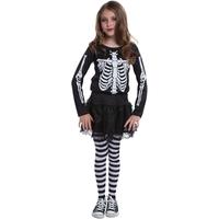 Fancy Dress - Child Skeleton Girl Fancy Dress Costume