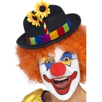 fancy dress clown hat with flower