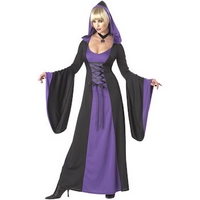 Fancy Dress - Deluxe Halloween Hooded Robe PURPLE