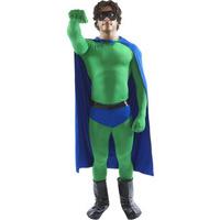 fancy dress green and blue crusader superhero costume