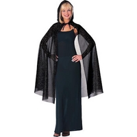 fancy dress 45 hooded glitter cape black