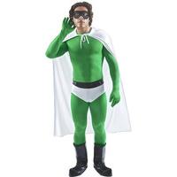 fancy dress green and white crusader superhero costume