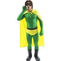 fancy dress green and yellow crusader superhero costume