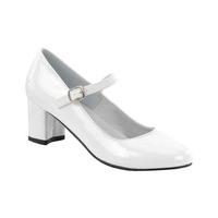 Fancy Dress - White Patent Round Toe Shoes
