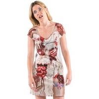 Fancy Dress - Faux Real Zombie Bride Printed Dress
