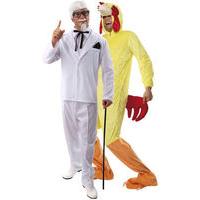 Fancy Dress - Chicken Suit & Chicken Lickin\' Man Couple Costumes