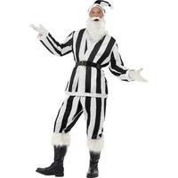 Fancy Dress - Black and White Striped Sports Fan Santa Costume