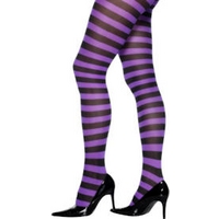 fancy dress purple and black striped tights