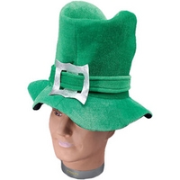 Fancy Dress - Green Velvet Leprechaun Hat
