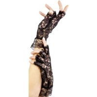 fancy dress short lace fingerless gloves