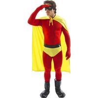 fancy dress red and yellow crusader superhero costume