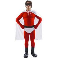 fancy dress red and white crusader superhero costume
