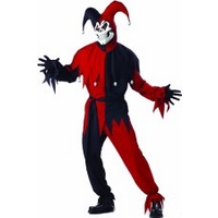 Fancy Dress - Red and Black Evil Jester Costume