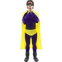 fancy dress purple and yellow crusader superhero costume