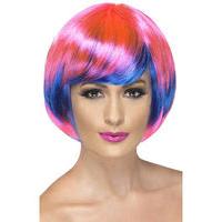 fancy dress bob wig pink blue