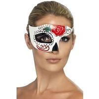 fancy dress day of the dead half eye mask