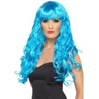 fancy dress siren wig blue