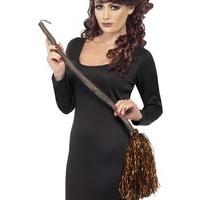 Fancy Dress - Witches Broom with Orange & Black Tinsel