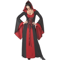 Fancy Dress - Deluxe Halloween Hooded Robe RED